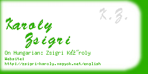 karoly zsigri business card